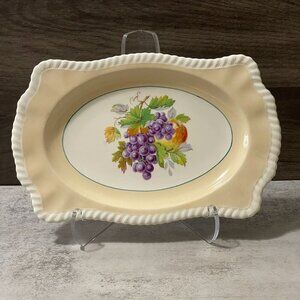 Vintage Johnson Brothers California Fruit 10.5" Oblong Beige Platter England 30s